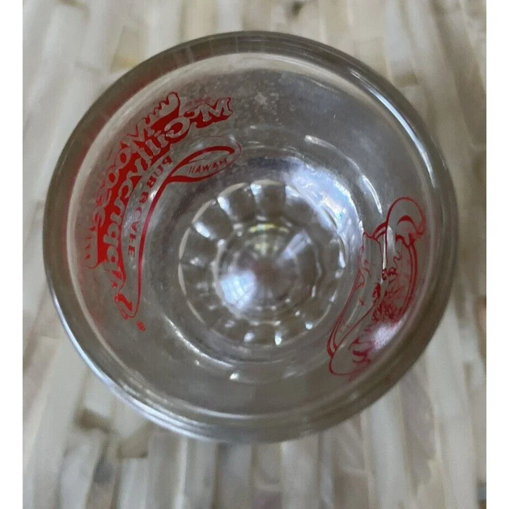 Shot Glass Vintage 80s Barware Heavy Beveled Base Bar Shooter Hawaii Souvenir 3